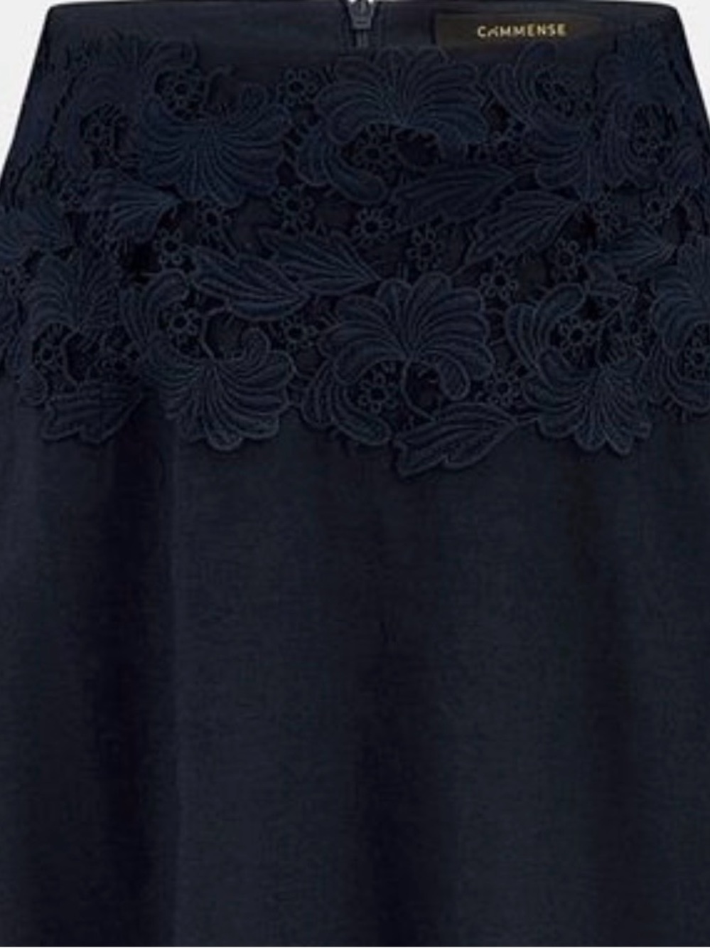 Commens Cotton Linen Top & Lace Waist Skirt set Blue - Picture 6 of 12